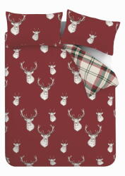 Catherine Lansfield Munro Stag piros ágyneműhuzat, 200 x 200 cm - Catherine Lansfield