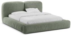 Micadoni Zöld kárpitozott ágyneműtartós franciaágy ágyráccsal 160x200 cm Martina - Micadoni