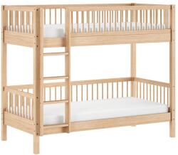 VIPACK Natúr színű bükkfa emeletes gyerekágy ágyráccsal 90x200 cm Forrest - Vipack