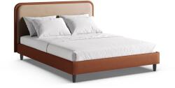 Micadoni Téglavörös kárpitozott franciaágy ágyráccsal 200x200 cm Aveline - Micadoni