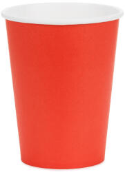  Piros papír pohár 250 ml, 6 darabos csomag, eldobható (KPP90-007-EU3)
