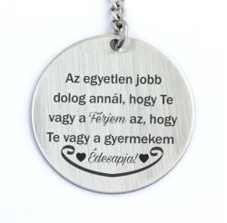 R.M. ékszer Te vagy a Férjem és Apa acél medálos kulcstartó (15883RM)
