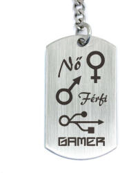 R.M. ékszer Nő Férfi Gamer acél medálos kulcstartó (13517-RM-D)