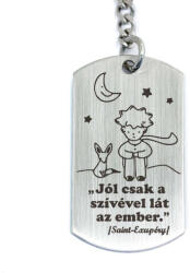 R.M. ékszer Jól csak a szívével lát acél medálos kulcstartó (14043-RM-D)