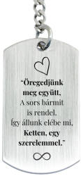 R.M. ékszer Öregedjünk meg együtt gravírozott acél kulcstartó pároknak (19691RM)