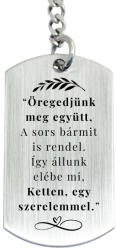 R.M. ékszer Öregedjünk meg együtt szerelmes acél kulcstartó - nagy téglalap (19692RM)