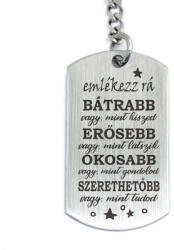 R.M. ékszer Bátrabb vagy, mint hiszed - bátorító gravírozott acél kulcstartó (13430-RM-D)