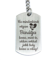 R.M. ékszer Olyan Barátja lenne acél medálos kulcstartó (15953RMT)
