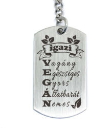 R.M. ékszer Igazi vegán acél medálos kulcstartó (13919-RM-D)