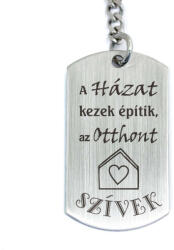 R.M. ékszer Házat kezek építik acél medálos kulcstartó (13240-RM-D)