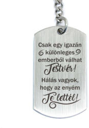R.M. ékszer Te lettél a Testvérem acél medálos kulcstartó (16567RM)