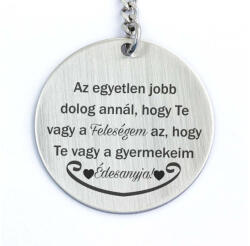 R.M. ékszer Te vagy a Feleségem és Anya acél medálos kulcstartó (15886RMT)