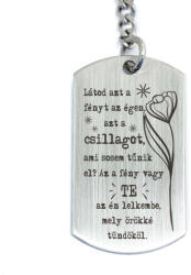 R.M. ékszer Látod azt a fényt az égen acél medálos kulcstartó (14045-RM-DK)