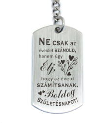 R.M. ékszer Ne csak az éveidet számold acél medálos kulcstartó (13364-RM-D)
