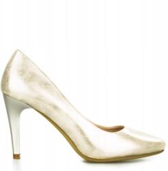 Sergio Leone Világos Magassarkú Félcipő 9 CM Klasszikus Lengyel 36 (1396)