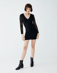 Pull&Bear Pull & Bear Fekete Mini Ruha Ujjú Print (s) (229192)