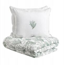 Homla Conwallie pamut ágyneműhuzat gyöngyvirág mintával, zöld szegéllyel 220x200 2*50x60 (239938)