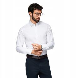 Ombre Fehér férfi ing pamut finom mintás elegáns kényelmes V1 K698 L (182717)