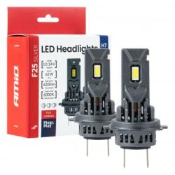 AMiO Kit becuri cu LED F25 PRO SILVER H7 62W 12/24V CANBUS - 04704 (04704)