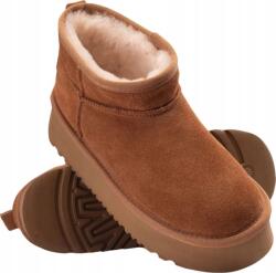  Női Téli Bakancs Barna Bokacsizma Velúr Bőr Fitanu Kanak 38-AS Méret (5902786587209)