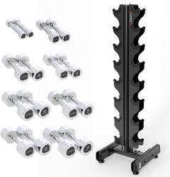 HMS SET CHROMED DUMBBELLS CHD 2 x 1 - 8 KG (72 KG) + RACK STR36 HMS (17-62-143)