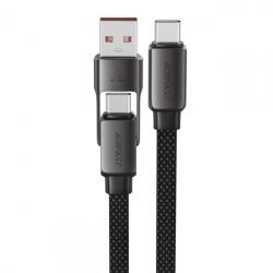 ACEFAST Cablu Date si Incarcare USB-C - USB-A / USB-C Acefast C13-05, 60W, 0.2m, Negru