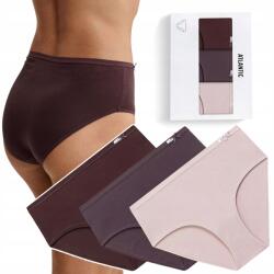 Atlantic x3 Bugyi Női Classic Magas Állapotú Atlantic Pamut Bugyi Szett L (895768-fioletowy-różowy-brązowy.L)