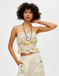 Pull&Bear Pull & Bear Sárga Felső Fehér Mintás Vállpántos (L) (232623)