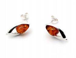 Biżuteria Front Ezüst Fülbevaló Borostyánnal (2916B)