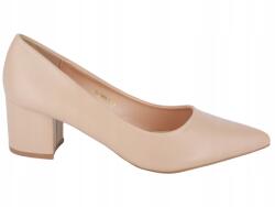  Félcipő 6 Cm-es Sarokkal Öko Bőr Női Cipő Bézs 44 (F1DM959-6)