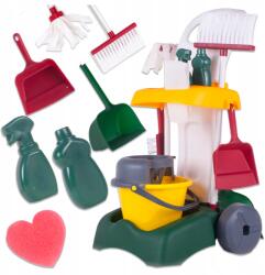 Stator Takarítókocsi gyerekeknek Nagy Takarító Készlet Felmosókocsi 14 db-os (U444)