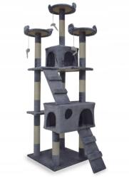 Animel Macska Kaparófa Világosszürke 170CM Fa Fekhely Szizál Oszlopok Házikók (HD16652)