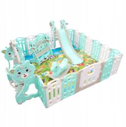 Aga4Kids Gyerek műanyag járóka tartozékokkal 206x177x64 cm Zöld (DS4107-GRN)