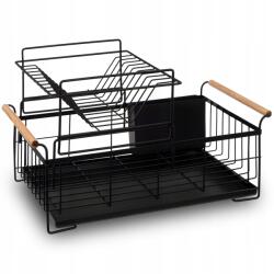 RETOO Edényszárító Evőeszközök Bögrék Kétszintes Csepegtető Tálcával Álló Nagy (OCIEKACZ DO NACZYŃ O1003)
