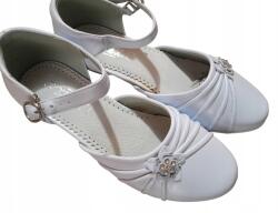  Lány utcai cipő fehér, balerina virággal a sarkán méret 36