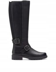 Clarks Fekete Bőr Csizma Csattal (37) (597247)