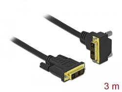 Delock DVI kábel 18+1 apa - 18+1 apa hajlított 3 m (85903) - flylite