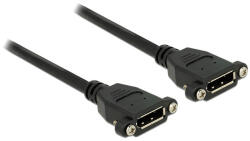 Delock Kábel, Displayport 1.2 hüvely > Displayport hüvely, panelrögzítés, 4K 60 Hz 0, 25 m (85113) (85113) - flylite