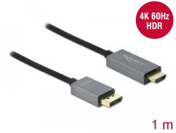 Delock Aktív DisplayPort 1.4 - HDMI kábel 4K 60 Hz (HDR) 1 méter hosszú (85928) - flylite