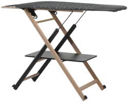 FoppaPedretti ASSAI 4.0 vasalódeszka, 123x50 cm, tömör bükkfa szerkezettel, állítható magasságú, összecsukható, ruhapolccal Vasalódeszka