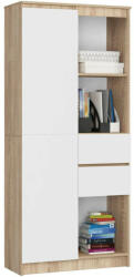 AKORD CLP R15 regál 80 cm laminált sonoma tölgy fehér fronttal (REGAR151D2SZSONWEIPK)