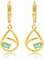  Arannyal Bevont Ezüst Fülbevaló Brazil Smaragddal, XMP151