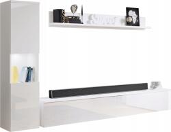  3 részes felső elem a nappaliba, fényes előlapok, oszlop, TV-szekrény 180 cm fehér