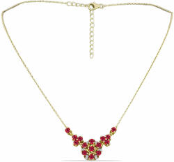  Arannyal Bevont Ezüst Nyaklánc Madagaszkári Rubinnal és Fehér Topázzal, Y62964
