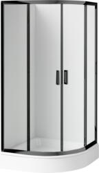 Deante Funkia cabină cu cădiță 90x90 cm semicircular negru mat/sticlă transparentă KDDZN51K (KDDZN51K)