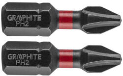 GRAPHITE Set biti de impact PH2X25mm 1/4" 2buc. GRAPHITE 56H501 HardWork ToolsRange (56H501) Surubelnita