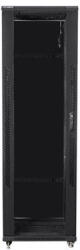 Lanberg FF01-8842-12B 19" 42U SZÉL: 800mm MÉLY: 800mm MAG: 2047mm lapraszerelt üvegajtós fekete rack szekrény - 3bnetwork