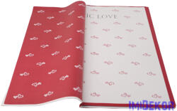  Fólia ív 56x56cm 20db/cs - Fehér alapon szivecskés - Bordó