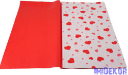  Fólia ív 56x56cm 20db/cs - Szivecskés - Piros