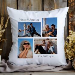 NagyAjándék. hu Fényképes kispárna 4 képes kollázzsal, egyedi felirattal